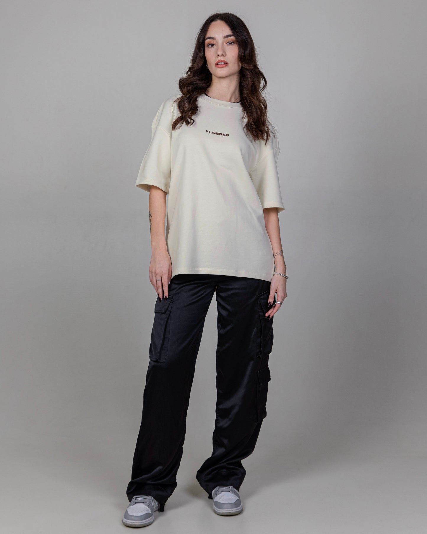 Clean oversize ivory tee